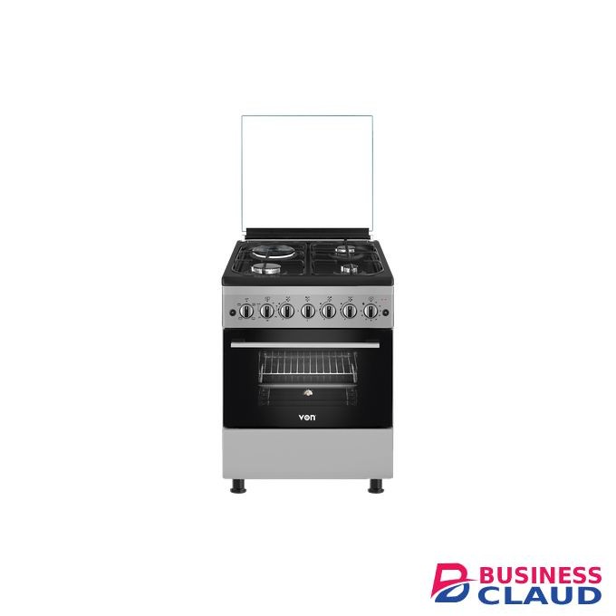 VON Cooker 58 BY 58 3 Gas + 1 Electric , Silver