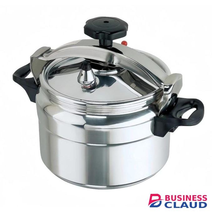 Two handles non explosive aluminum pressure cooker 4 liter, durable and lightweight kitchen cookware for fast and safe cooking, ideal for rice, stews, soups, and everyday meals, compatible with gas and electric stoves