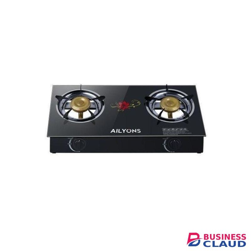 Ailiyons2 Burner infrared Gas Cooker, Auto Ignition Glass Top Table Stove