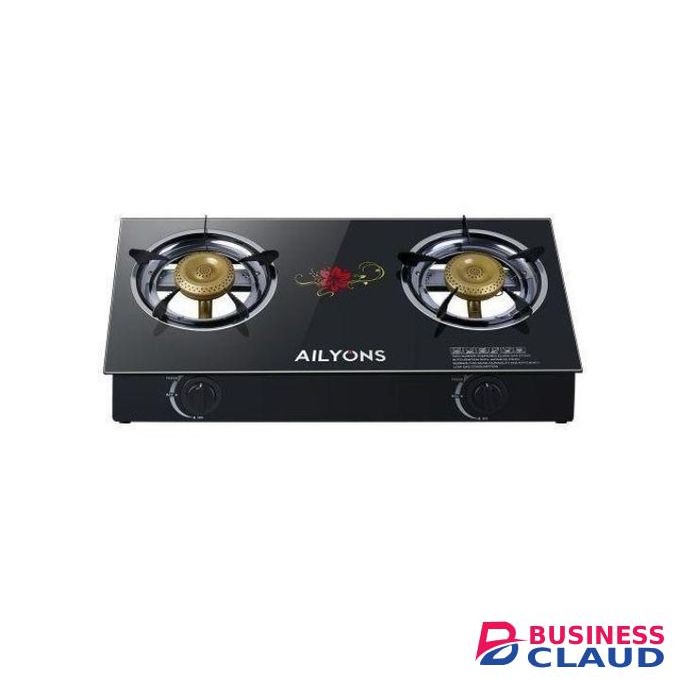 Ailiyons2 Burner infrared Gas Cooker, Auto Ignition Glass Top Table Stove