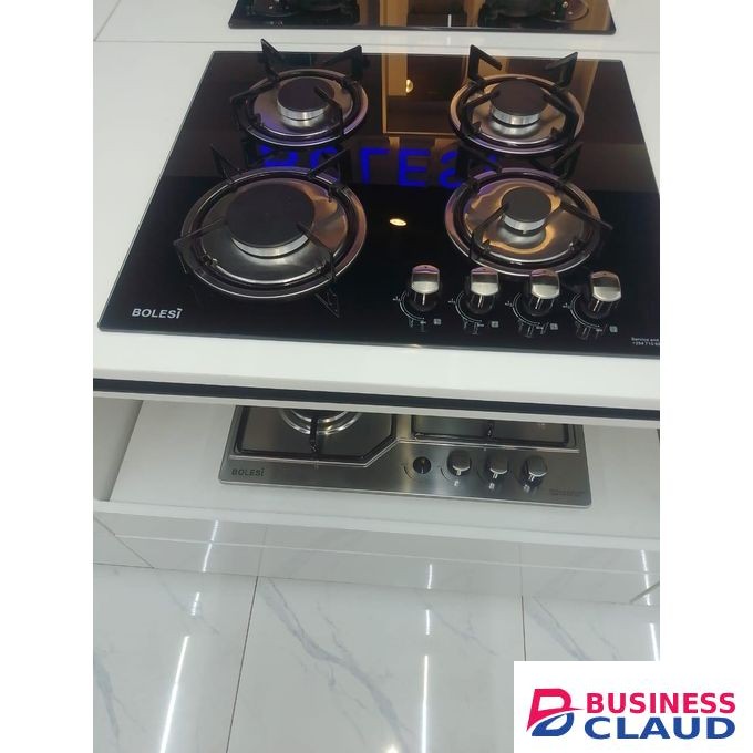 Bolesi hob 4 gas burners inbuilt glass tampared gas hod