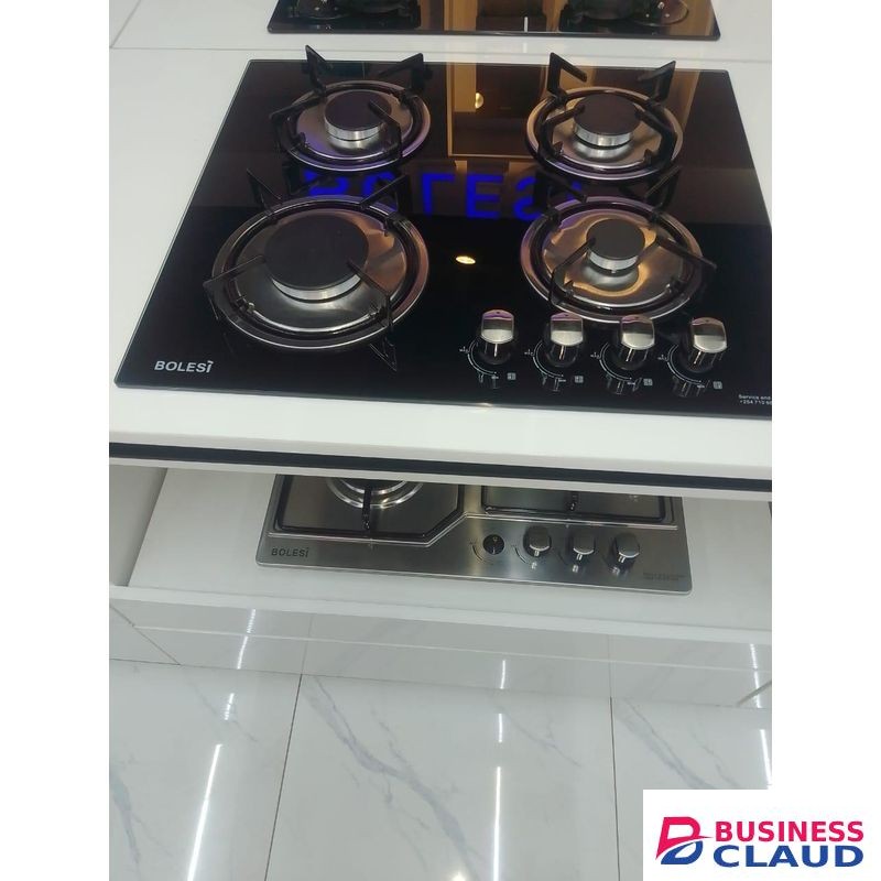 Bolesi hob 4 gas burners inbuilt glass tampared gas hod