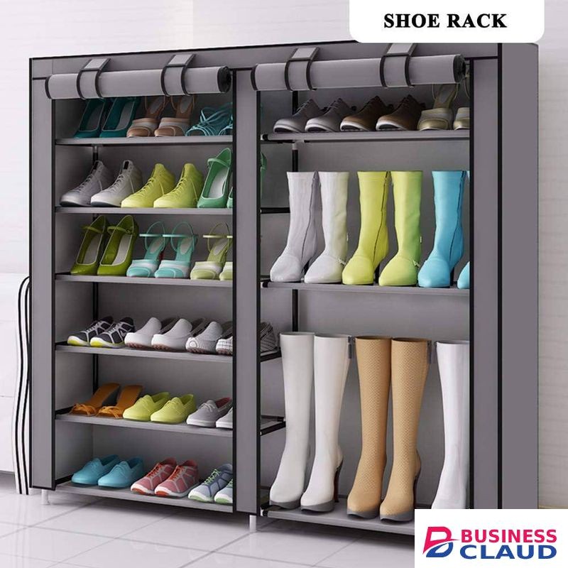 Double shoe rack with cover