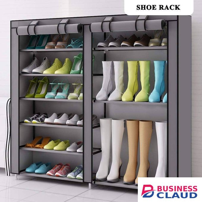 Double shoe rack with cover
