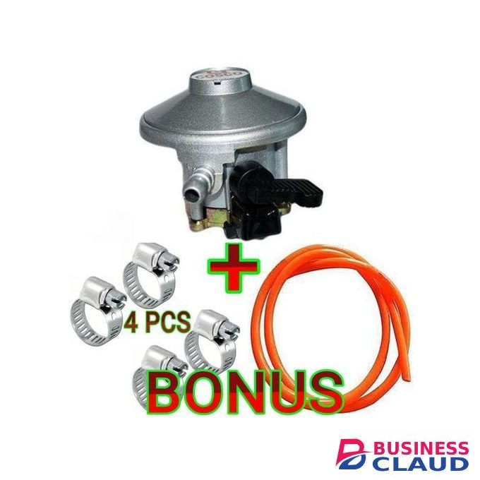 Cosco High Quality Gas Regulator For 13KG Gas Cylinder + Extra Bonus 2M Gas Delivery Hose Pipe, 4 Safety Pipe Clips For 2 & 3 Meko Cooker