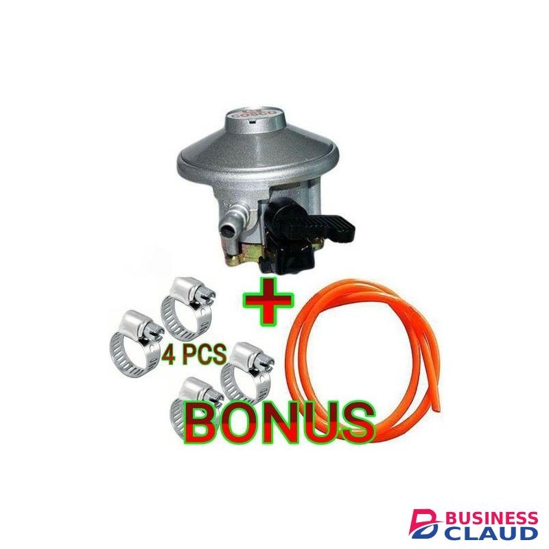 Cosco High Quality Gas Regulator For 13KG Gas Cylinder + Extra Bonus 2M Gas Delivery Hose Pipe, 4 Safety Pipe Clips For 2 & 3 Meko Cooker