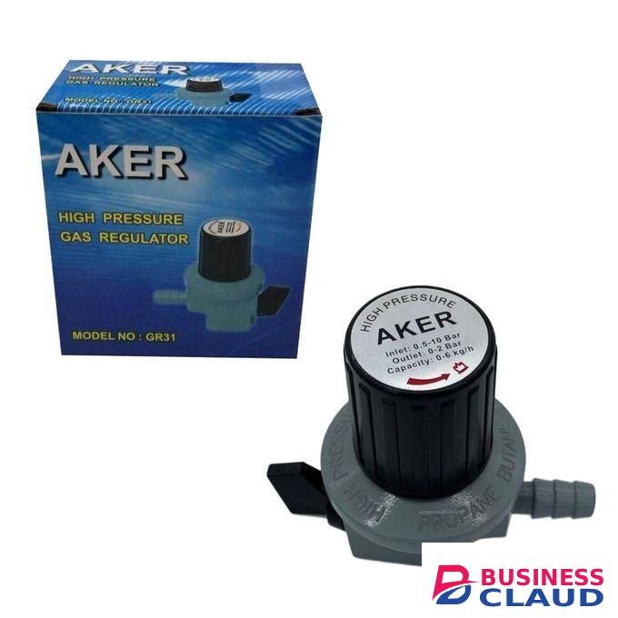 Aker High Pressure LPG Gas Regulator – Adjustable 0.5–10 Bar Heavy Duty Propane/Butane Cooker Regulator with Safety Valve for Gas Burners