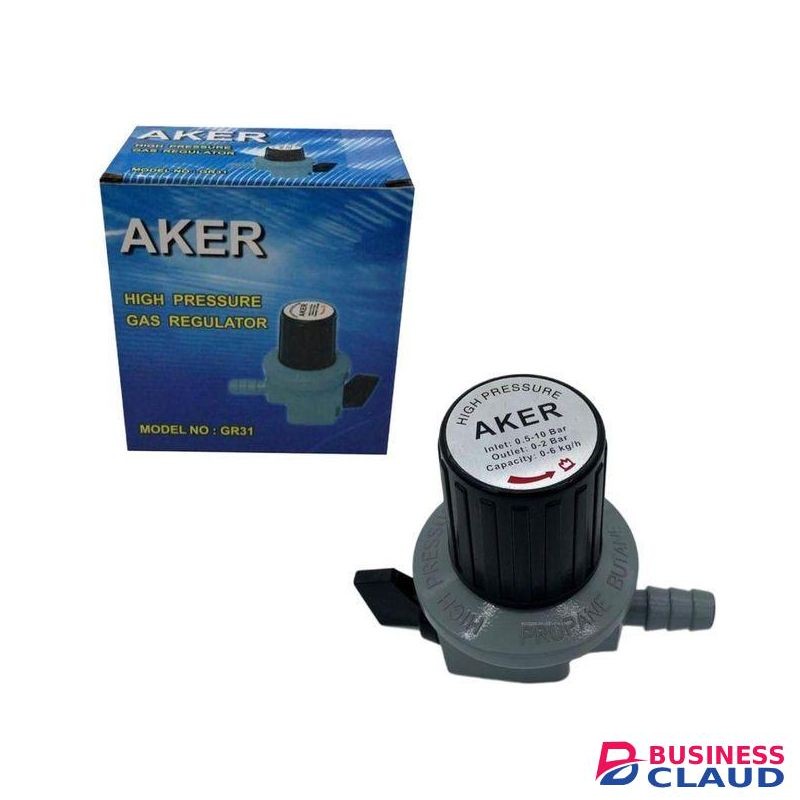 Aker High Pressure LPG Gas Regulator – Adjustable 0.5–10 Bar Heavy Duty Propane/Butane Cooker Regulator with Safety Valve for Gas Burners