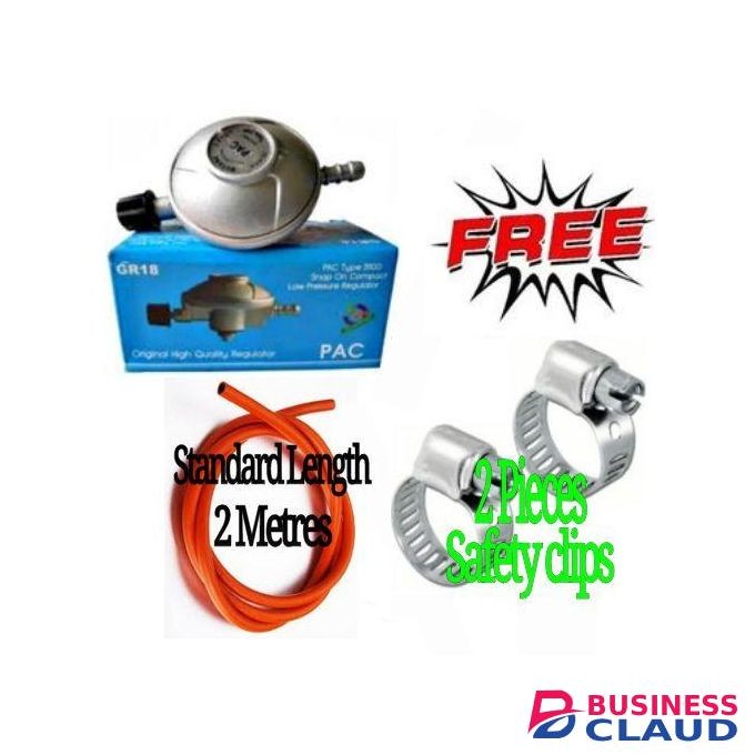 Pac NEW ARRIVAL: DURABLE 6KG GAS REGULATOR FOR SINGLE/DOUBLE BURNER COOKER + FREE 2M GAS PIPE & SAFETY CLIPS – SAFE & LONG LASTING FOR HOME USE