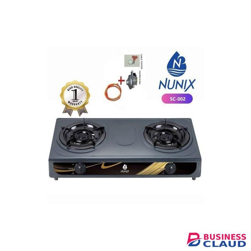 Nunix Table Top Stainless Steel 2 Burner Gas Cooker