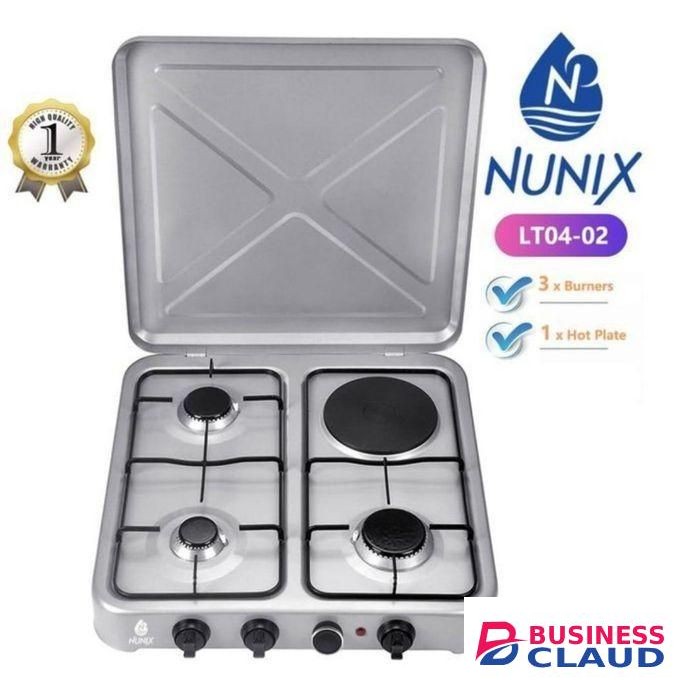 3 Gas + 1 Electric Hot Plate Table Top Cooker 4 Burner Stove