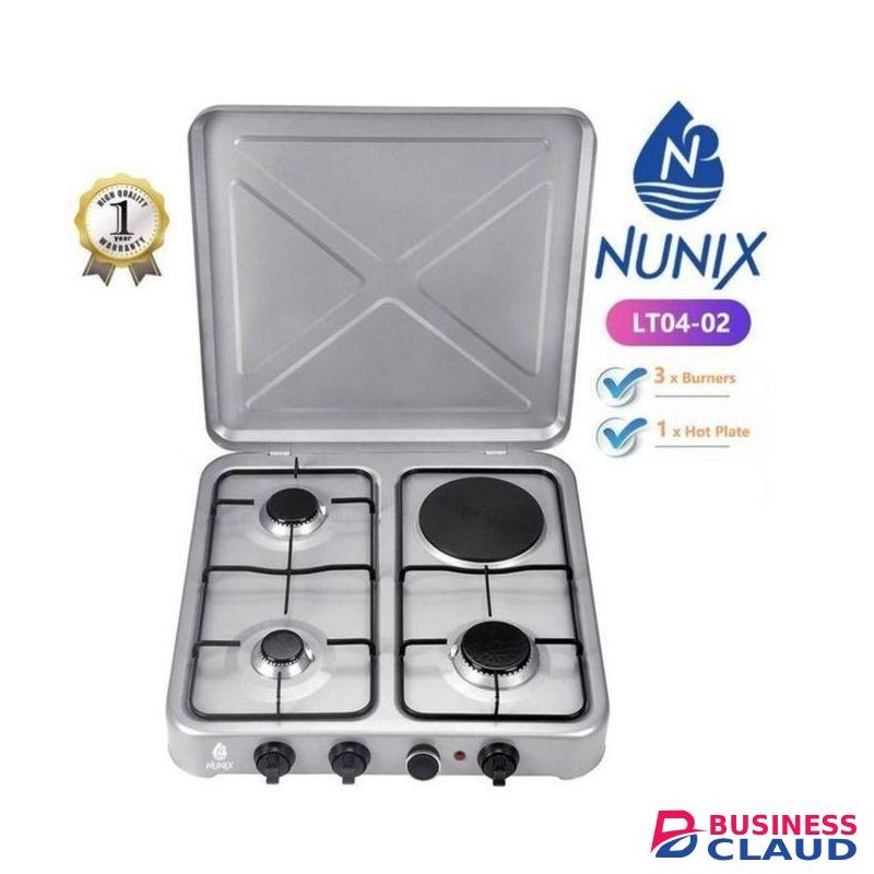3 Gas + 1 Electric Hot Plate Table Top Cooker 4 Burner Stove