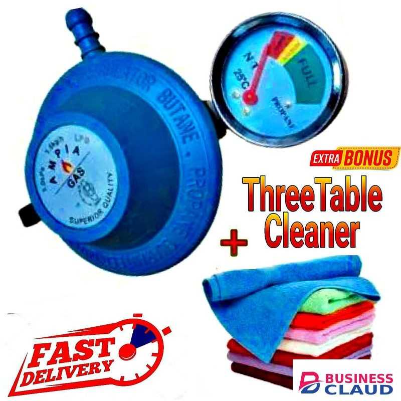 Ampia 13kg Gas Cylinder Regulator for Cooker burner & Three Towel Cleaners