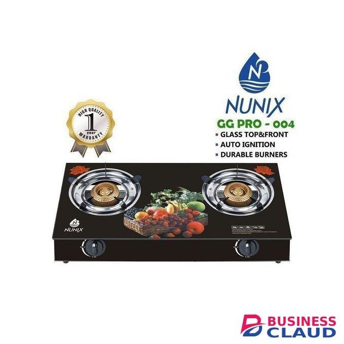 2-Burner Table Glass Top Gas Cooker