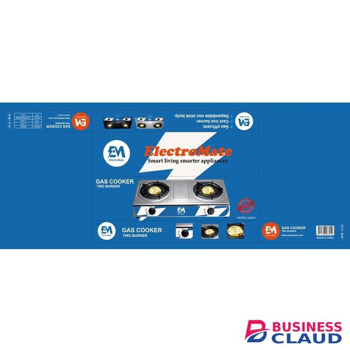 2 Burners Metallic Table Top Gas Cooker,