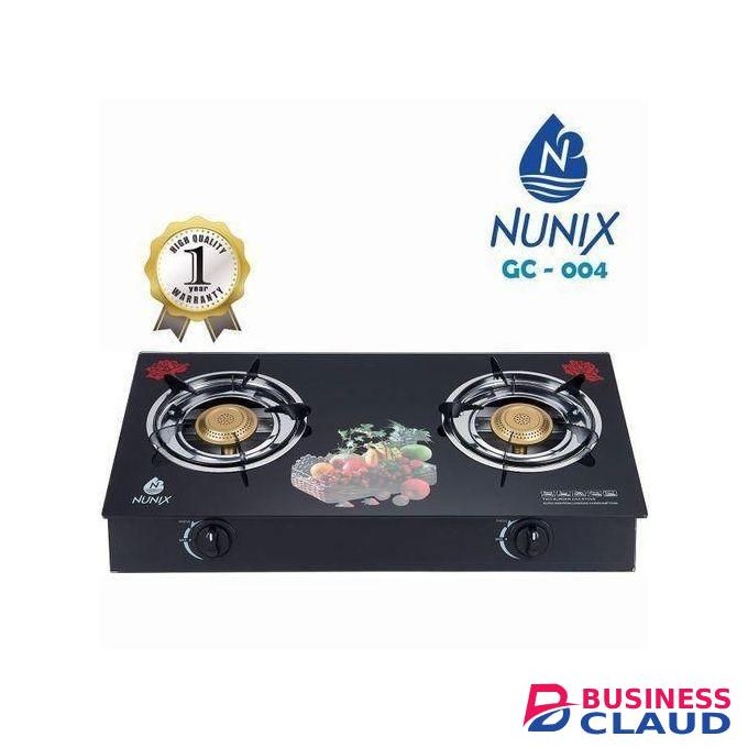 Nunix Table Top Gas Cooker,2 Burners with a Strong Glass