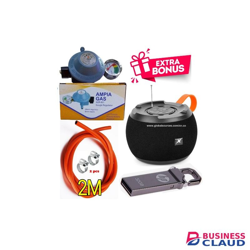 Ampia Advance standard Pressure 13kg Gas Regulator For 2 Meko Tabletop Cooker burner Plus 2M Pipe & Clips +