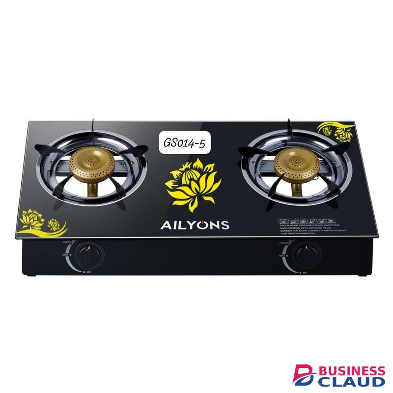 AILYONS 2 Burner Glass Top Gas Cooker with effective Double Burner
