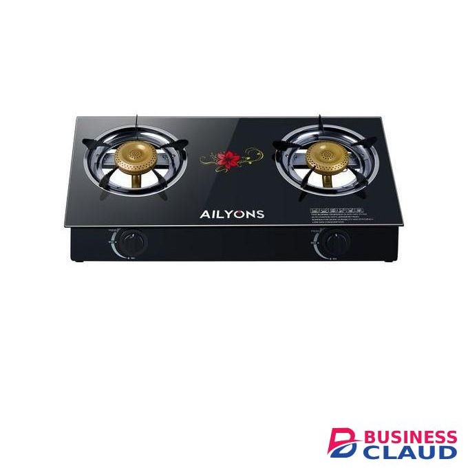 AILYONS GS-014, Double Burner Glass Top Gas Cooker