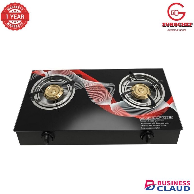 Eurochef Glass top 2 Burner Table Top Gas Cooker