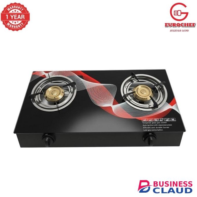 Eurochef Glass top 2 Burner Table Top Gas Cooker