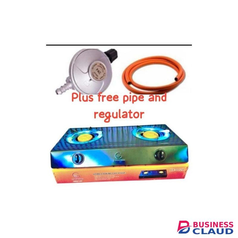 Eurochef Euc Stainless AUTO Ignition Table Top Stainless Steel 2 Burner Gas Cooker Plus 6kg Regulator And Pipe