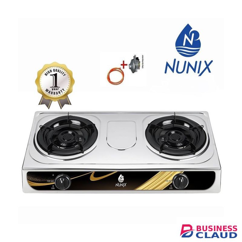 Nunix Table Top Gas Cooker + Cable + Regulator + Tightener