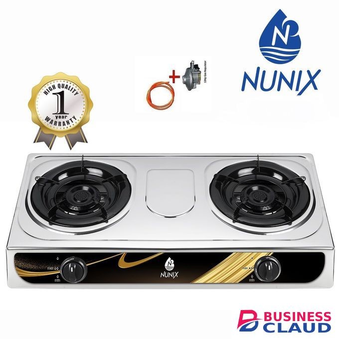 Nunix Table Top Gas Cooker + Cable + Regulator + Tightener