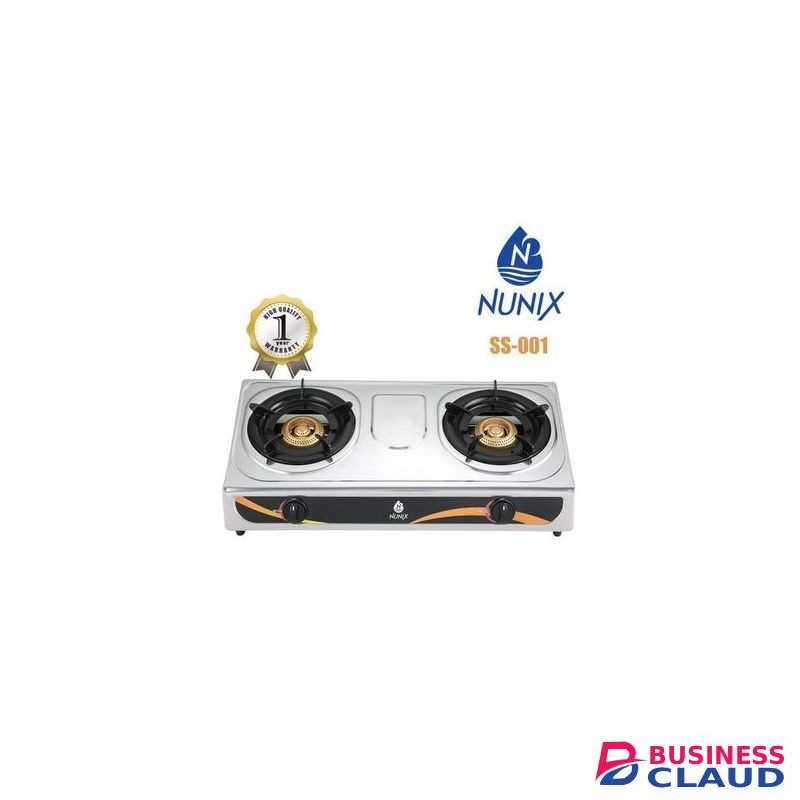Nunix Stainless Steel Table Top Double BurnER -Gas Cooker-SS001