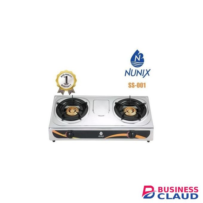 Nunix Stainless Steel Table Top Double BurnER -Gas Cooker-SS001