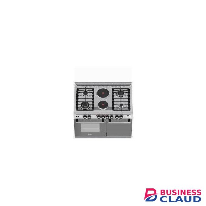 Haier 60×90 Cooker, 4 Gas Burner(1 WOK) + 2 Electric Hot Plates, Gas Sensor, fan & Gas Cylinder Storage