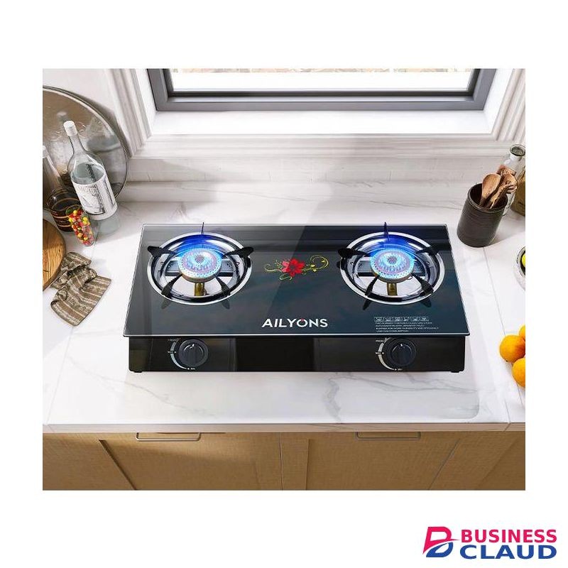 AILYONS Table Glass Gas Top 2 Burner