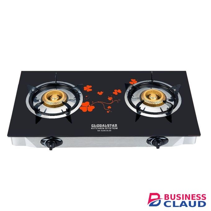 2-Burner Glass Top Gas Stove – Black