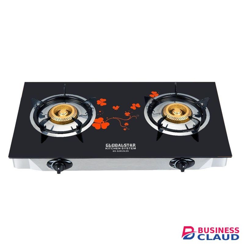 2-Burner Glass Top Gas Stove – Black