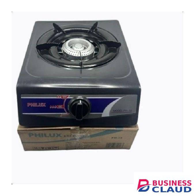 Single Burner Gas Stove Auto Ignition Black Body, Philux