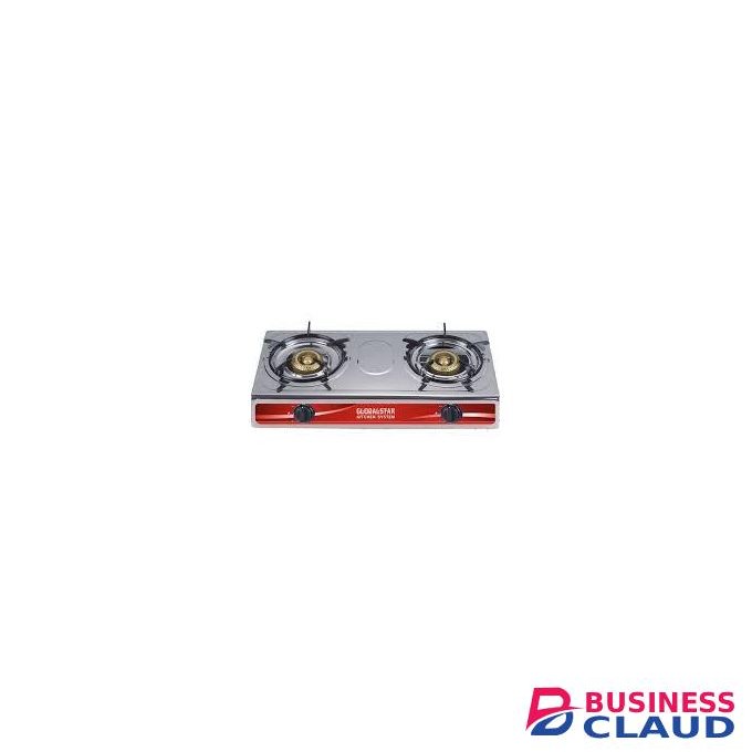 GLOBALSTAR 2-Burner Stainless Steel Gas Stove – Red Panel