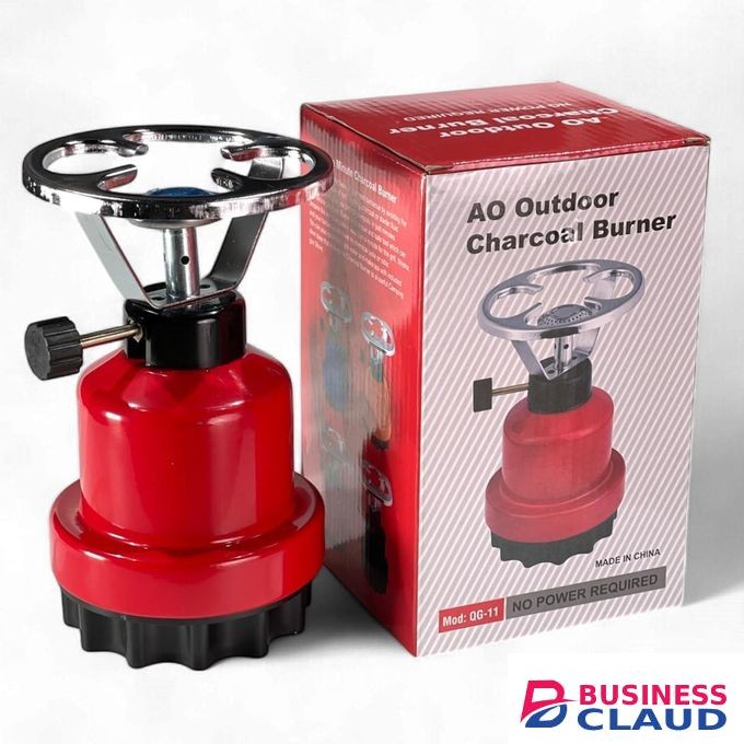 Portable Camping Stove with Gas Cartridge Lightweight Charcoal Burner & Travel Cooking Stove, Compact & Durable Design