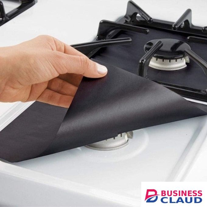 Stove Burner Covers, 8 pcs Reusable Fiberglass Gas Burner Liners Black Non Stick Stove Top Protector for Kitchen Cooking - 8 pieces