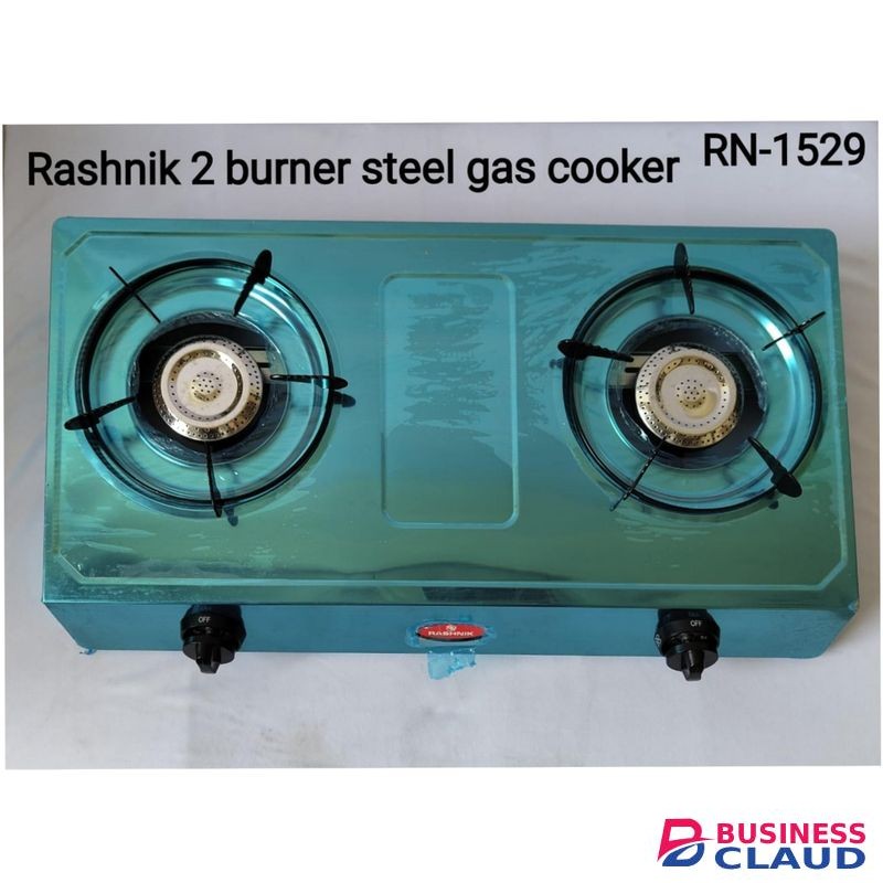 Rashnik Auto Ignition Glass Top Infrared Gas Stove Double Burner-2 Burner