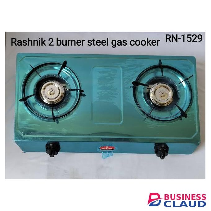 Rashnik Auto Ignition Glass Top Infrared Gas Stove Double Burner-2 Burner