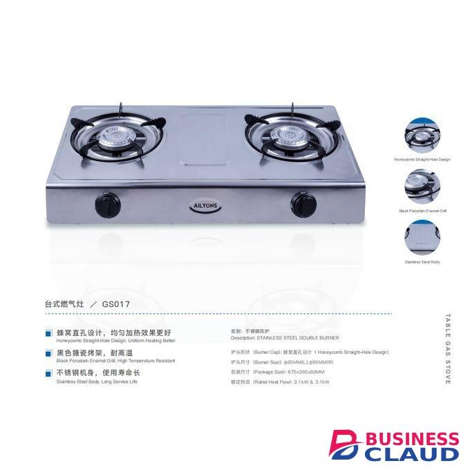 AILYONS 2 Gas Burner Stainless Steel Double Burner