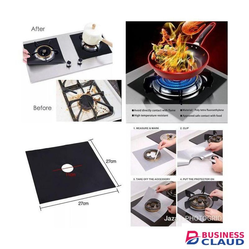 4Pc Non-Stick Gas Cooker Protectors Cover Liner Mat Pad