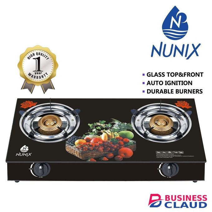 AILYONS Glass Table Top Double Burner Gas Stove