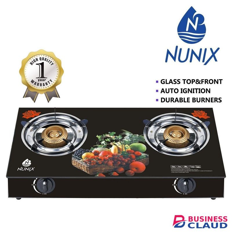 AILYONS Glass Table Top Double Burner Gas Stove