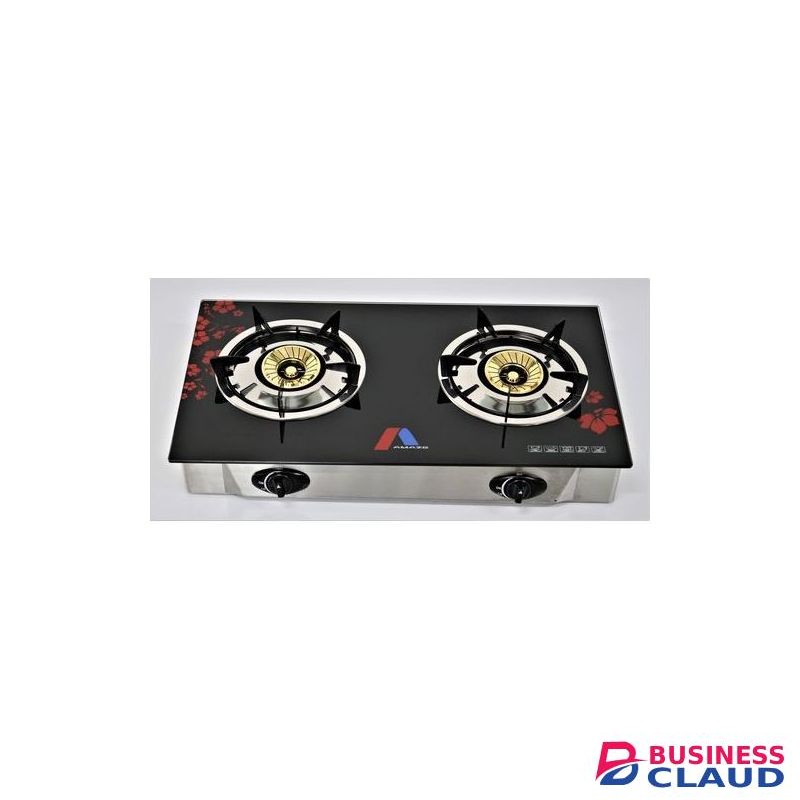 Amaze Amaze Tampered Glass Table Top Double Burner Gas Stove