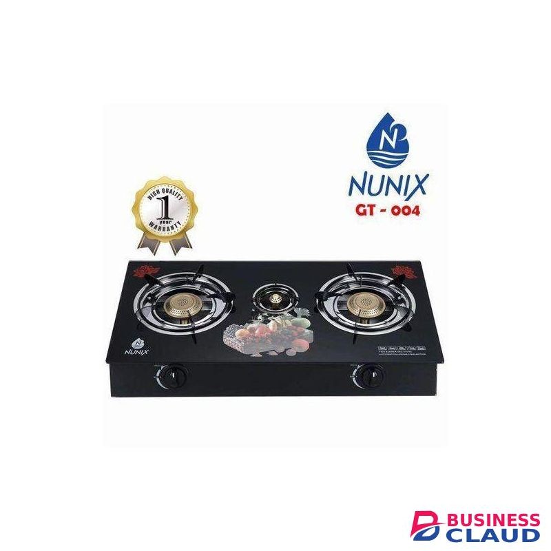 3 Burners Glass Table Top Double Burner Gas Stove +Free 1.5 Metres pipe + 6kg Regulator