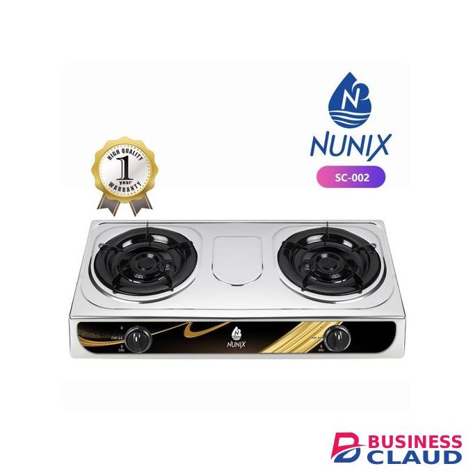 Nunix Stainless Steel 2 Burners Gas Stove- Recommended