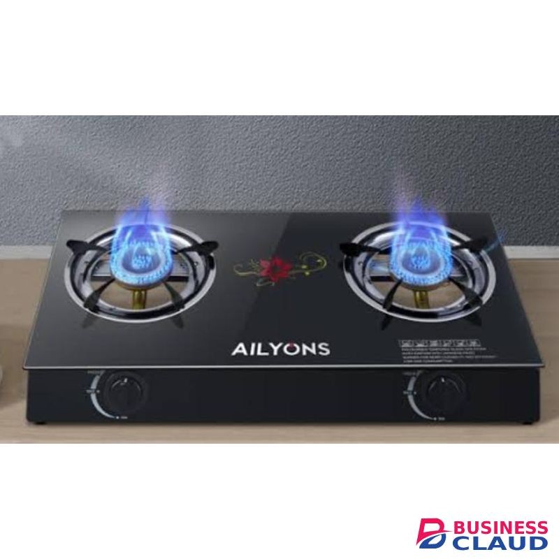 AILYONS Hot Sale 2 Burner Table Top Gas Cooker With A Glass Top