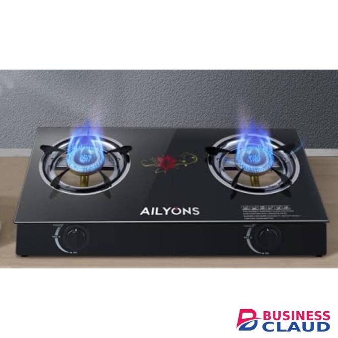 AILYONS Hot Sale 2 Burner Table Top Gas Cooker With A Glass Top