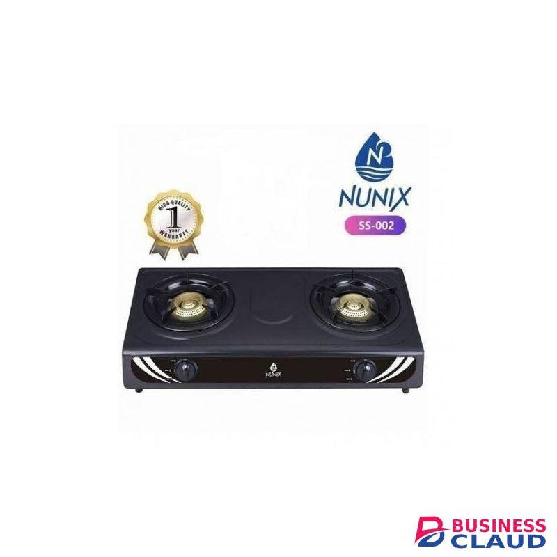Nunix Two Burner Tabletop Gas Cooker Stainless Steel